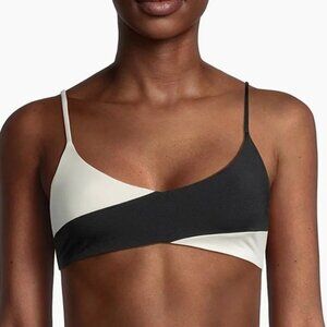NEW w/tags L*Space High Tide B&W Color block Bralette Bikini Top Size Large